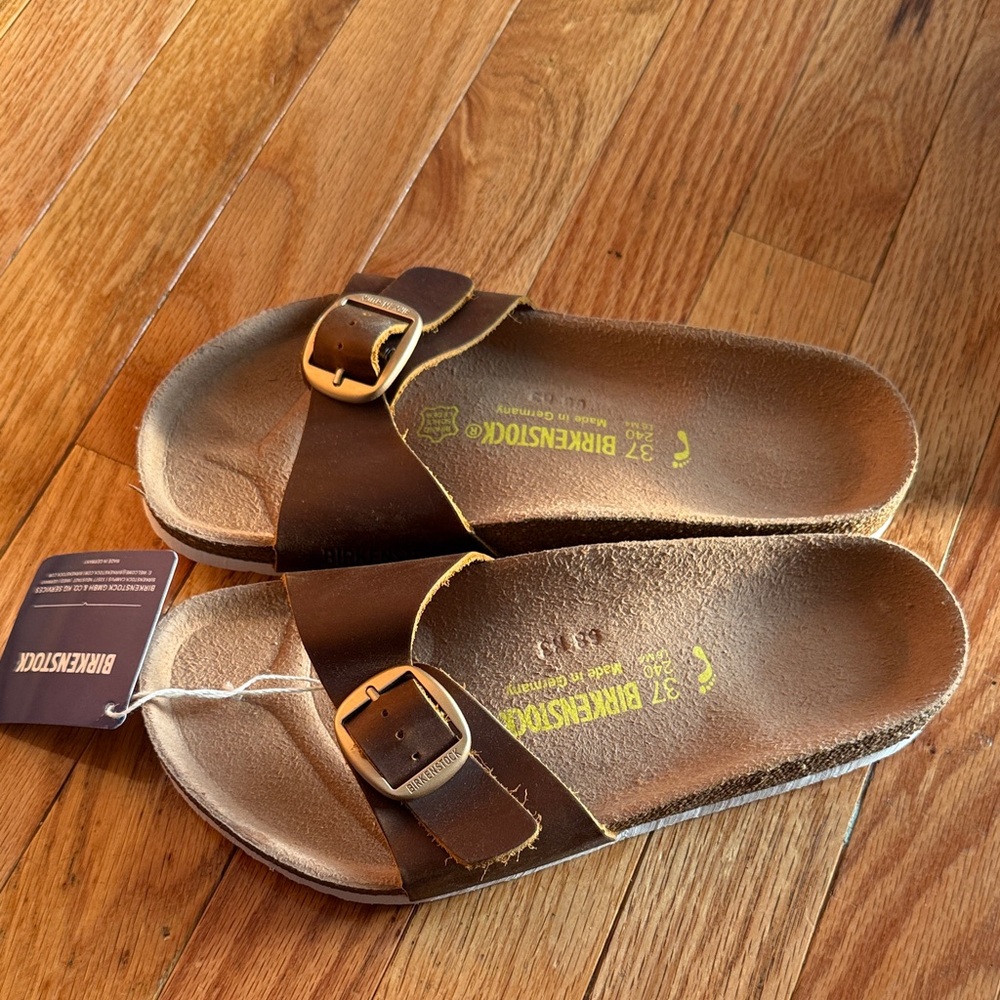Birkenstock Dark Brown Slide Sandals